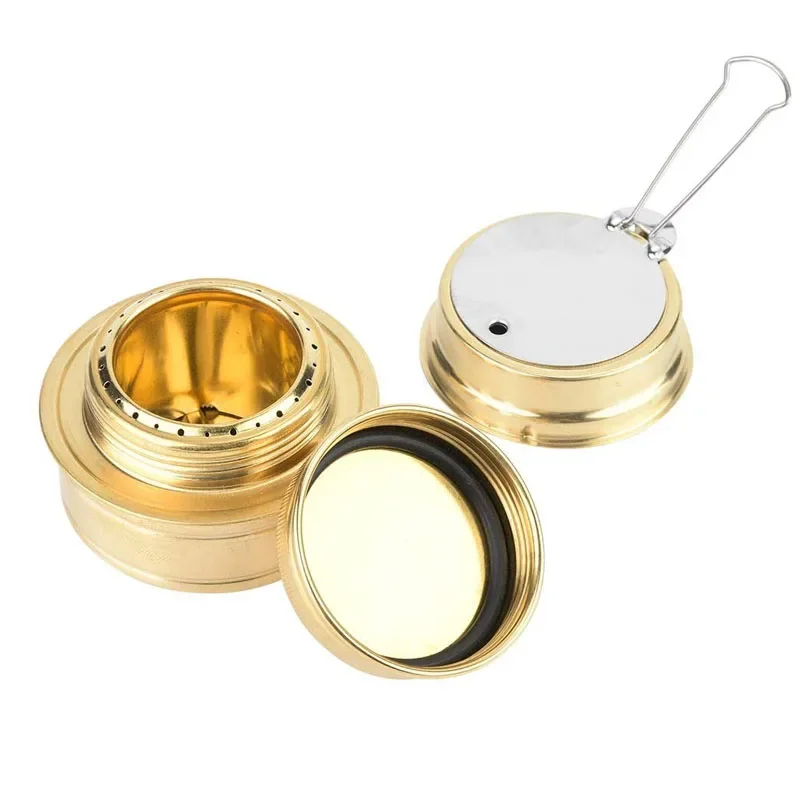 Portable Mini Alcohol Stove Burner Outdoor Ultralight Brass Camping Cooking Tourist