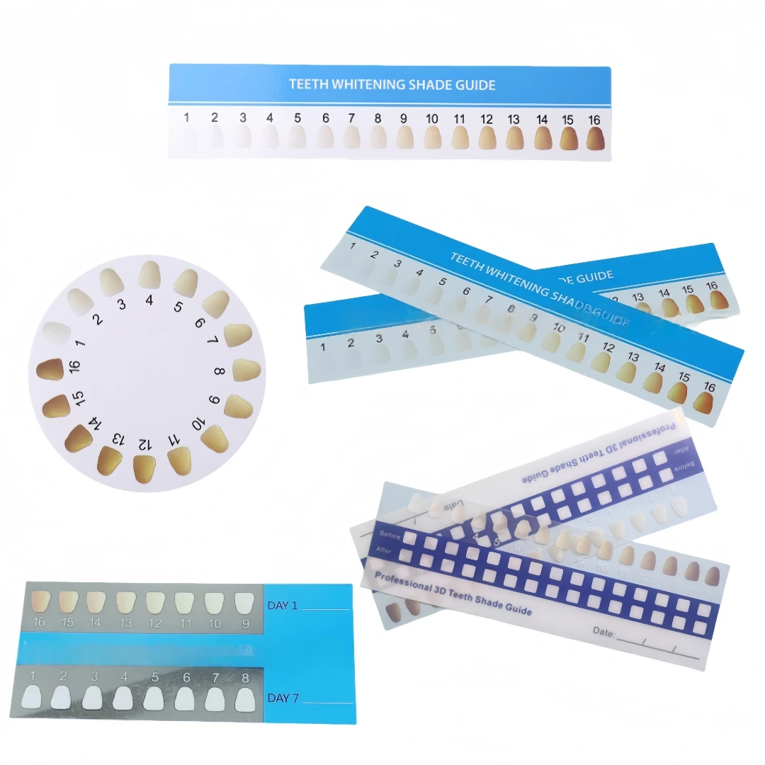 

5 шт., 16 цветов, стоматологическая карта сравнения цветов, таблица цветов зубов, руководство оттенка зубов, одноразовая таблица контрастного отбеливания зубов