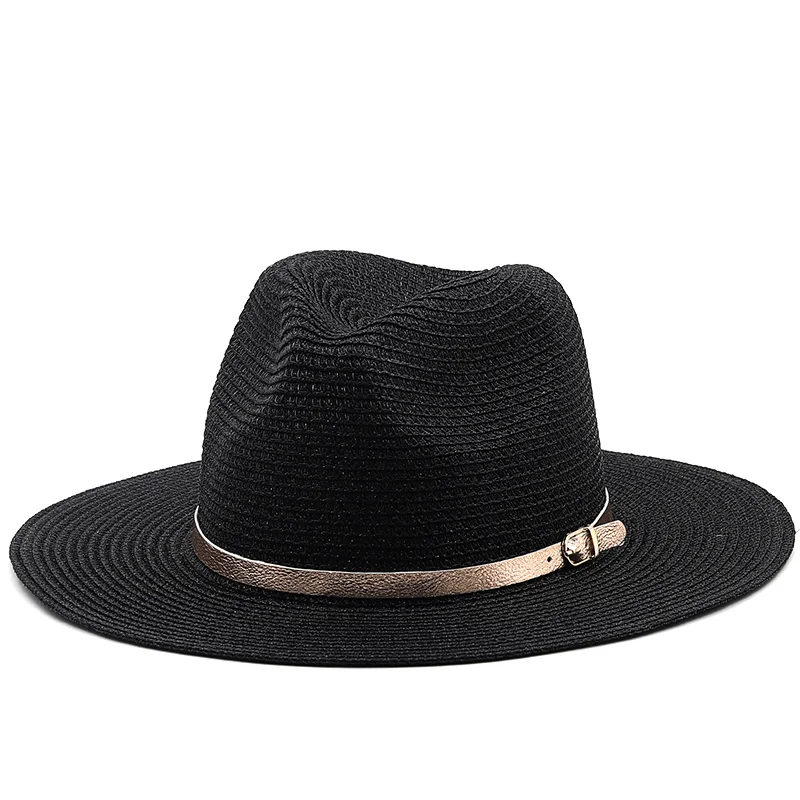 

Straw Hat For Women Panama Hat Summer Beach Hat Female Casual Lady Women Flat Brim Straw Cap Girls Sun Hat Chapeu Feminino