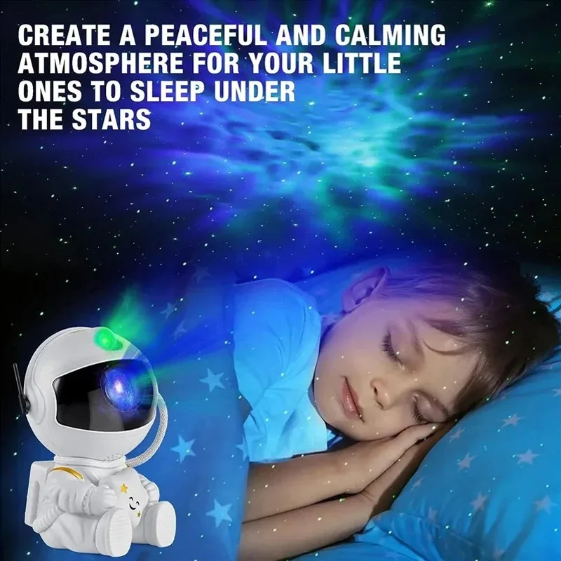 Astronot proyektor lampu malam lampu langit-langit bintang Galaxy Nebula Galaxy lampu rumah pesta dekoratif kamar tidur hadiah anak-anak