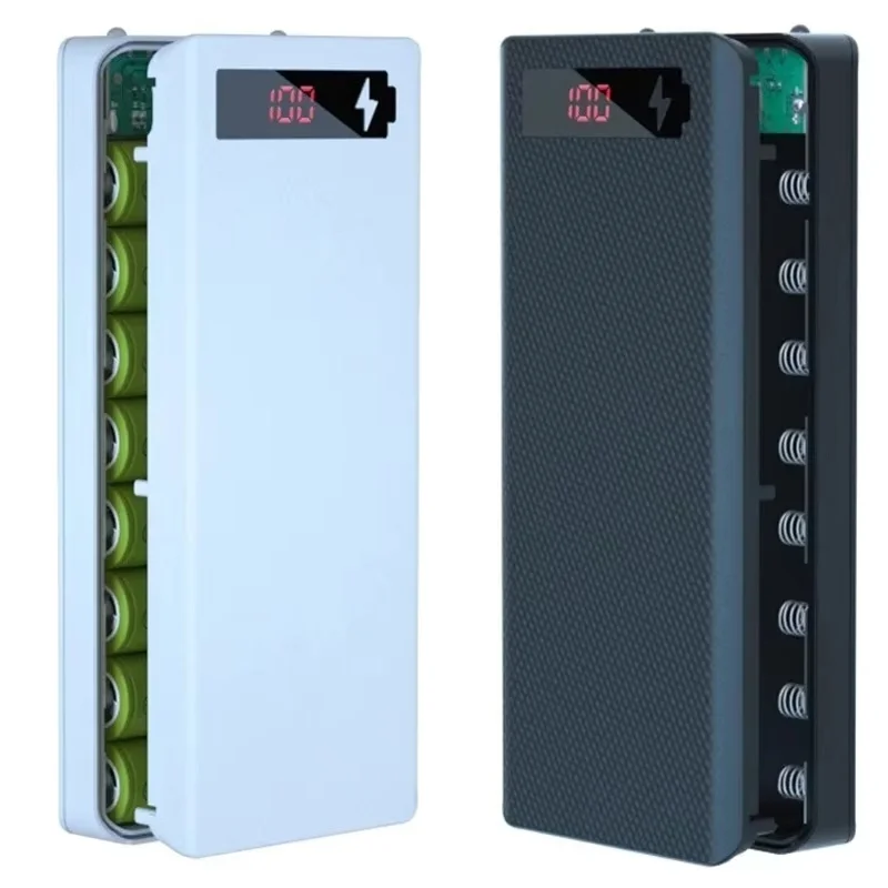 8/10X Power Bank 18650 Battery Case Power Bank Battery Storage Box Powerbank Box Charger Shell Case 18650 Dual USB Type C Charge