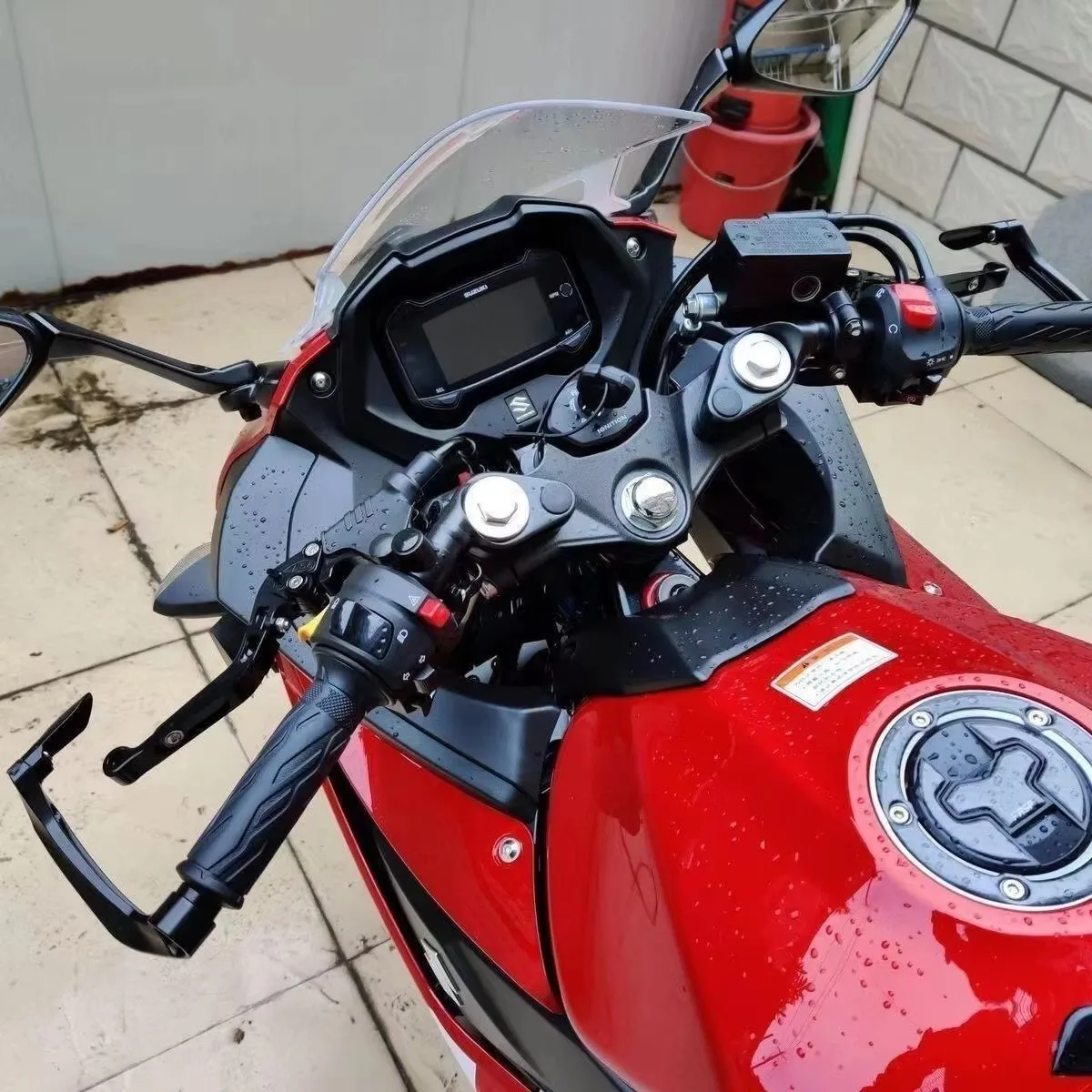 ل Zontes G1 125 ZT125 G1 ZT125U ZT 125 U ZX 310X/دراجة نارية 7/8 "22 مللي متر CNC المقود القبضات دواسة فرامل عتلات الحرس حامي #2