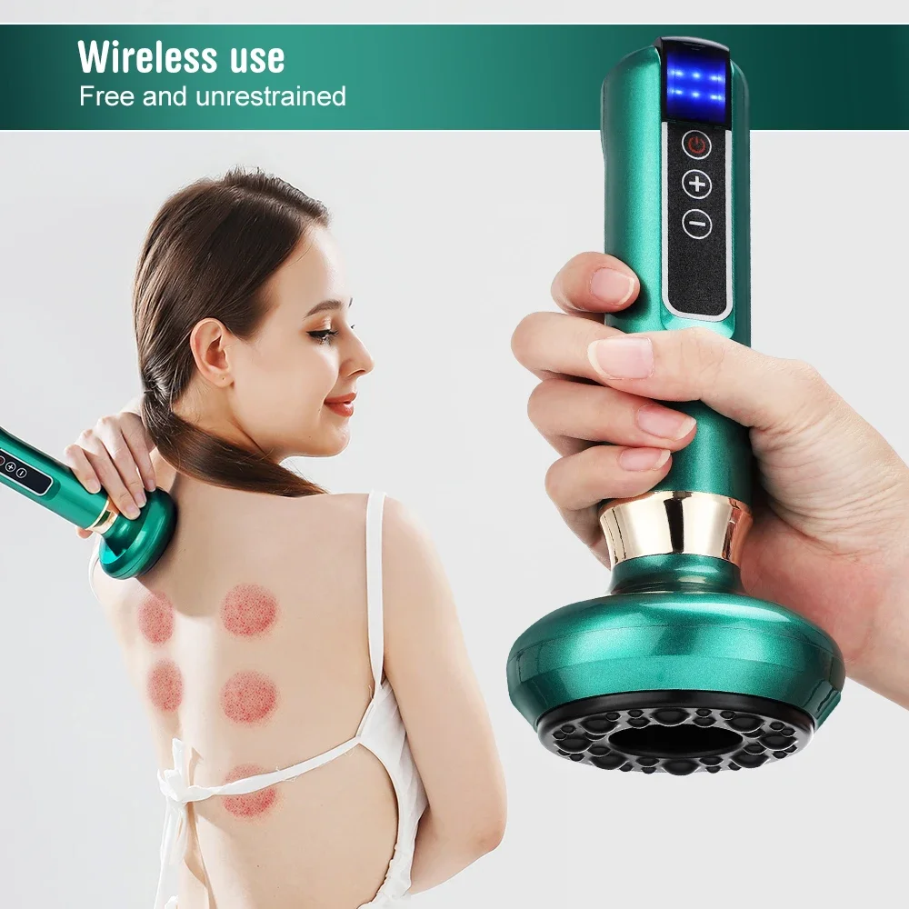 

Electric Cupping Massager Vacuum Suction Cup GuaSha Anti Cellulite Beauty Health Scraping Infrared Heat Slimming Massage Therapy