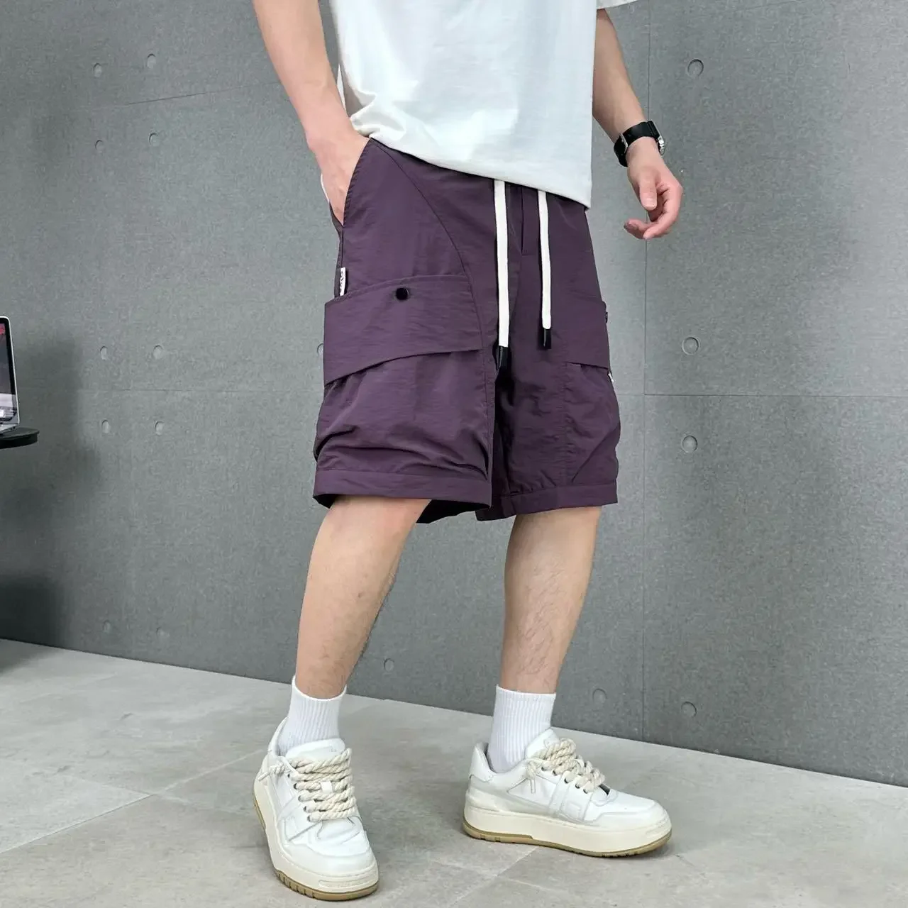 Cargo Shorts Men Casual Shorts Summer New Tide Large Pockets Quick-drying Breathable Casual Loose Sports Five-minute Pants Chic