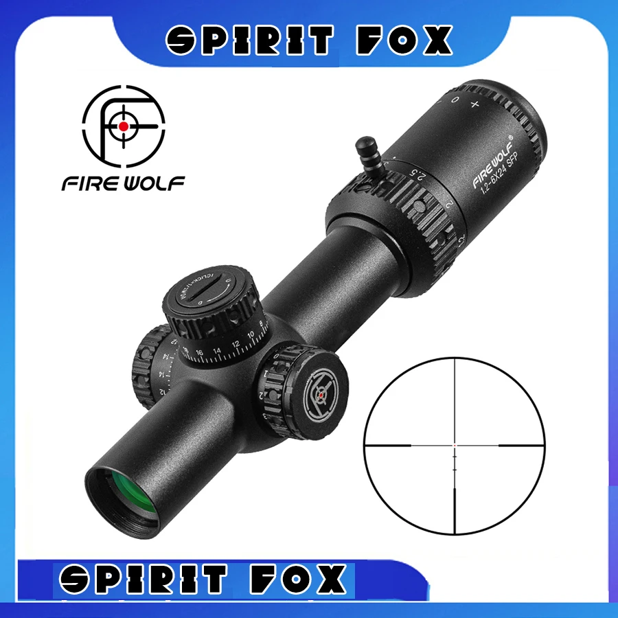 Firewolf HL2 1.2-6X24SFP Thin-Walled Lockable Red-Green Light Cross Sight Outdoor Hunting Telescope-image