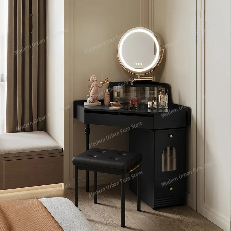 Modern French Integrated Vanity Cabinet Makeup Corner Display Small Unique Dresser European Minimalist Coiffeuse Furniture Home