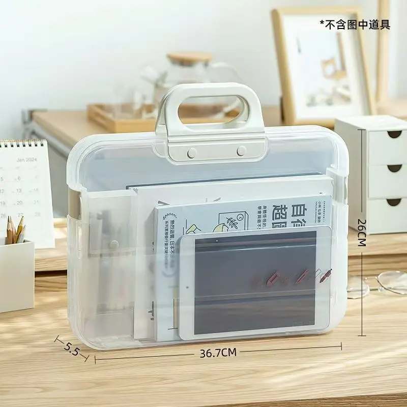 Borsa per documenti in plastica portatile Cartella per valigetta Borsa per organo per carta da esame in materiale A4