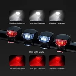 Bike Light Set Silicone Waterproof Bicycle Head Front Lamp and Taillight Flashlight for Bike Warning Lights Cycling Accessories