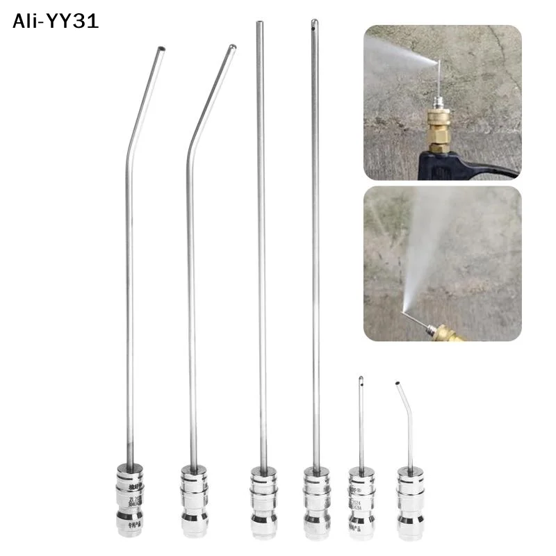 【AY]2/4/6/7Pcs 1/4 Quick Connect Heavy Duty Flush Wand Extension Spray Tips Stainless Steel High Pressure Washer Nozzle Kit