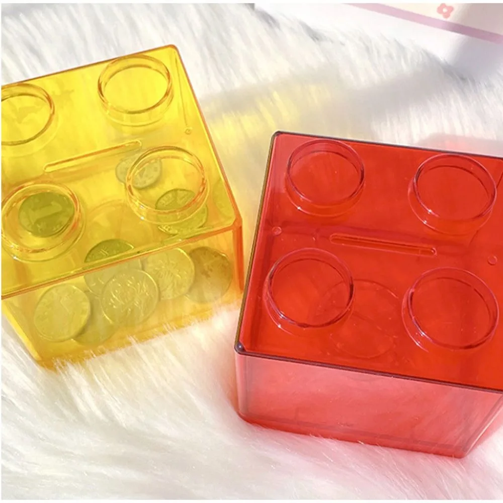 Colorful  Home Decor Boy Girls Cash  Gift Storage Box Coin Bank Building Block Coin Box Money Saving Box