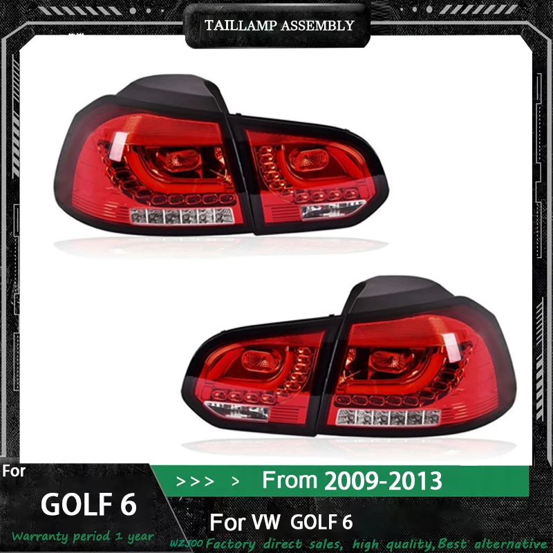 2 PCS Lamps For Volkswagen VW Golf 6 2010-2012 Golf6 Tail Light DRL Brake Lamp Modified LED Dynamic Auto Rear Car Accessories