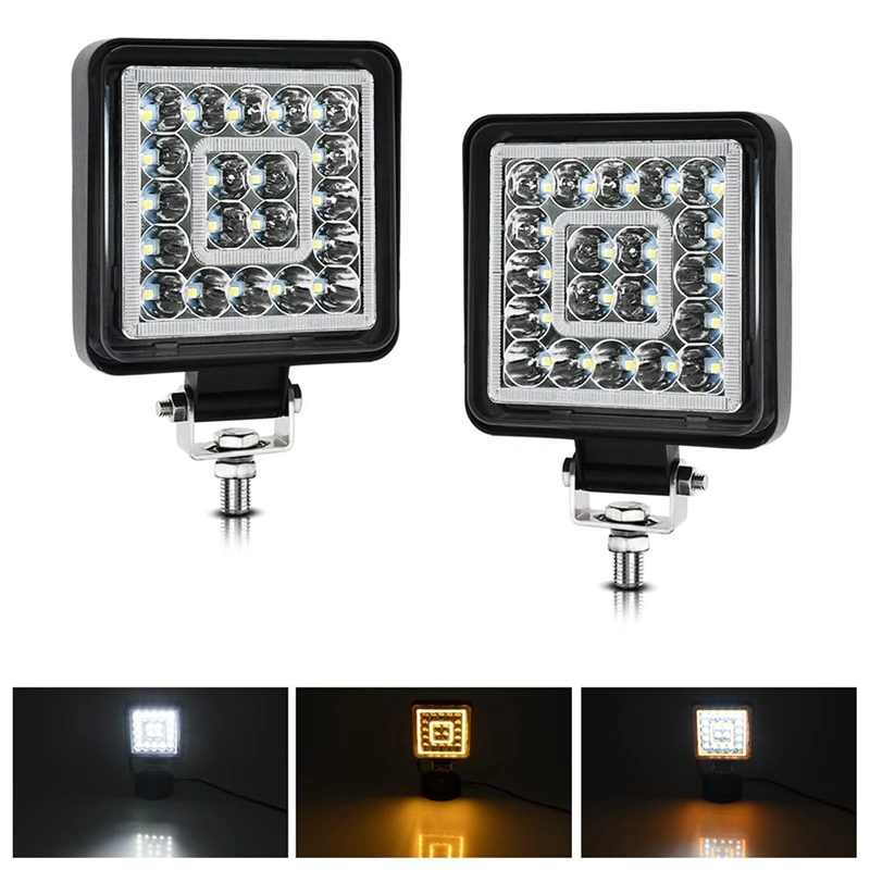 4 inç LED Küp Işık Bölmeleri, 160 W 16000LM 9-30 V LED Traktör Çalışma Lambaları Sis Farları ATV UTV RV Tekne Arabası LED Işık Çubuğu