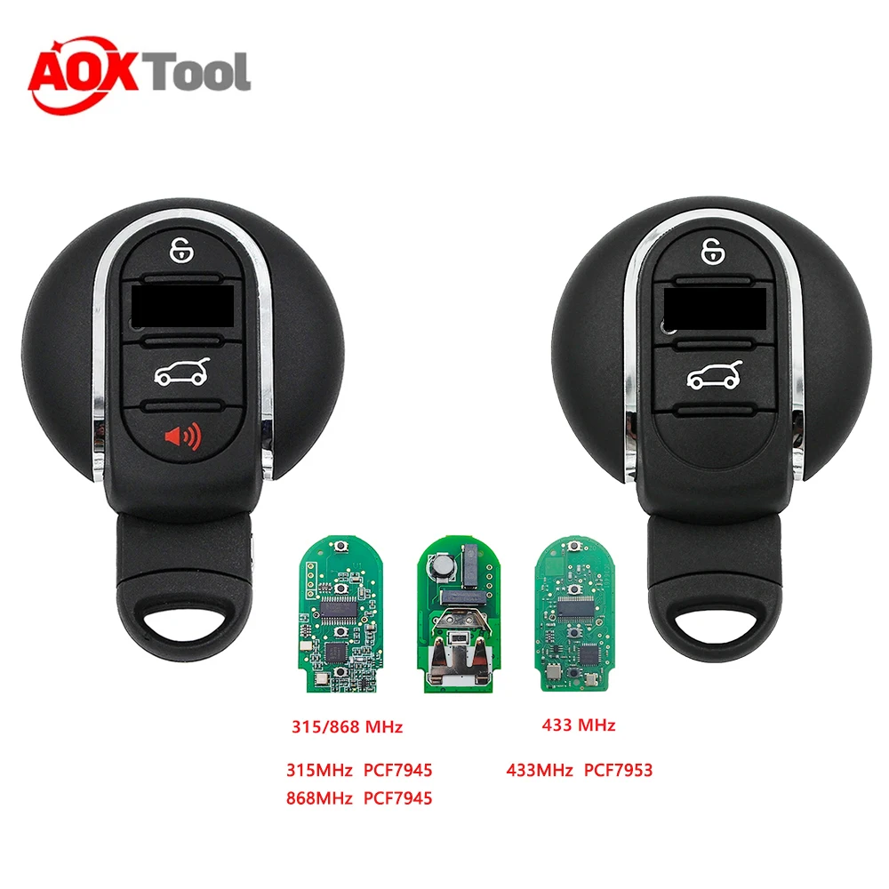 Aoktool para bmw mini cooper série f f55 f56 2014 2015 2016 2017 2018 2019 315mhz/433mhz chave remota inteligente do carro fob