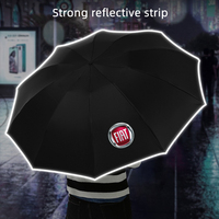 Automatic Umbrella with Reflective Reverse Led Light 10 Ribs 3-folding for Fiat Aegea 500c Panda Uno Palio Tipo Doblo