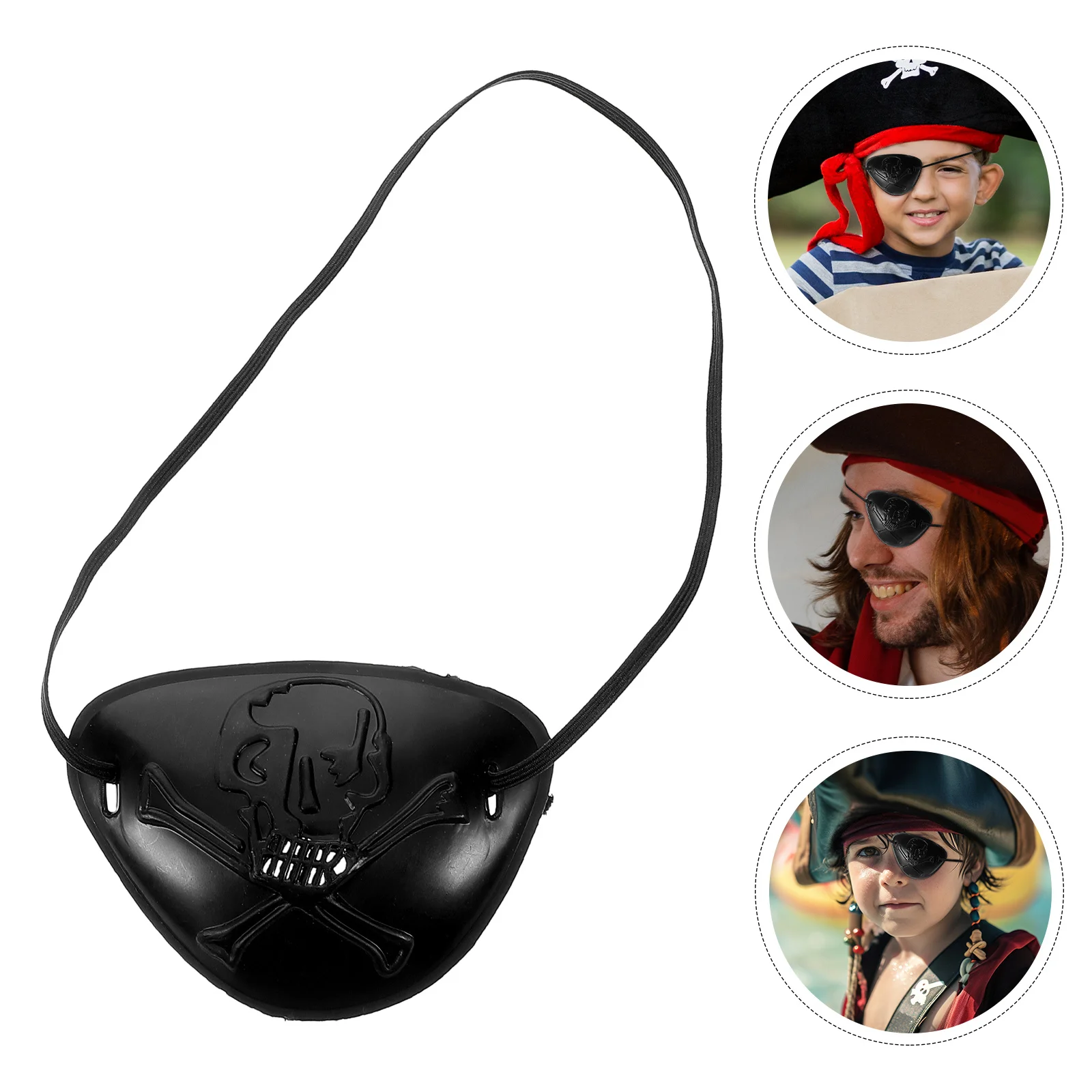 

10Pcs Pirate Eye Patch Skull Design Plastic Halloween Costume Accessory for Pirate Parties Cosplay and Dress-Up