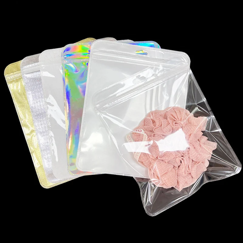 Big Plastic Zip Lock Bags, Hologram Storage Mylar Hangbags, Retail Sample Pouches, Jewelry Cosmetic Self Seal Bag, 20x25cm