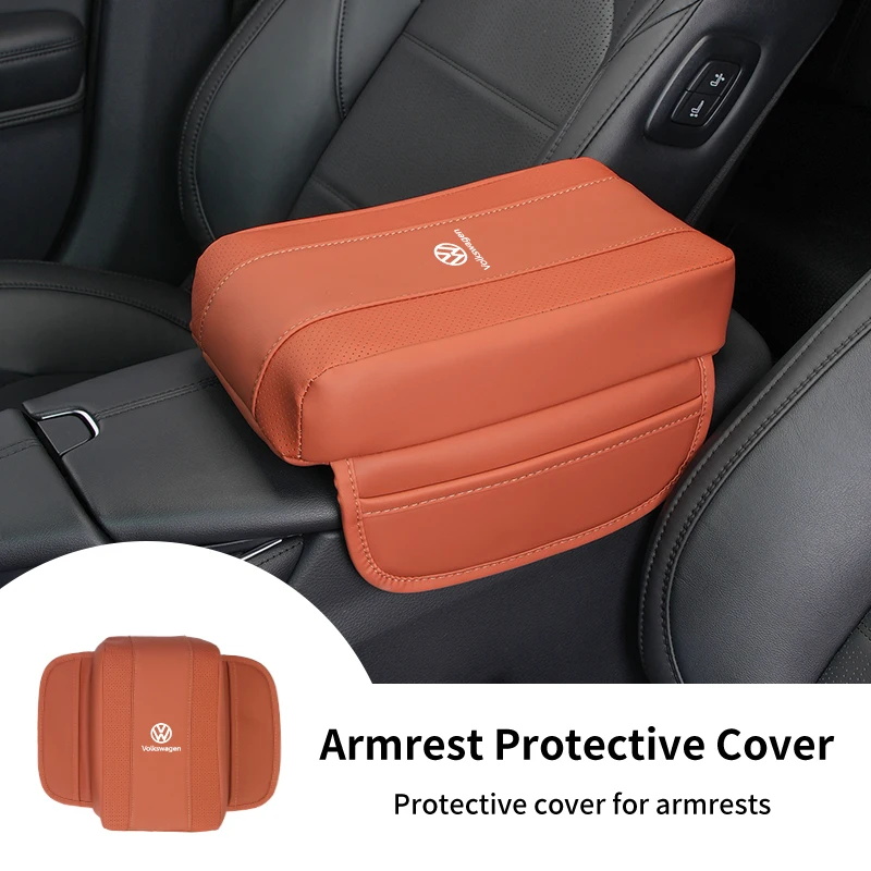 Car Armrest Cover Center Console Arm Rest Cushion Protection Mat For Volkswagen VW Scirocco Jetta Beetle Golf Passat Polo Tiguan