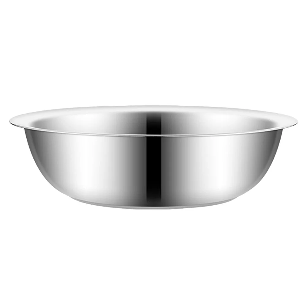 

Stainless Steel Mixing Bowl Metal Salad Bowl Heavy Duty Vegetable Colander Wash Basin Large Dough Making Basin Food Dinner