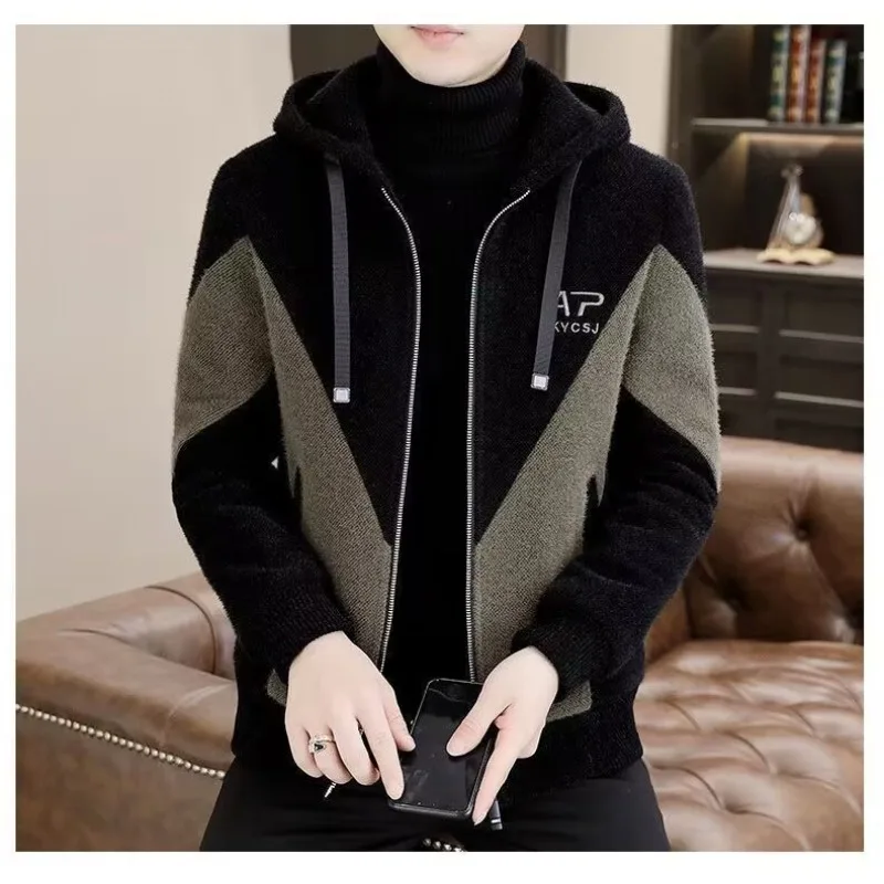 Men's Cotton Velvet Jacket 2023 New Autumn Fashion Trendy Lightweight Casual Warm Top Korean Style Loose Fit Jacket