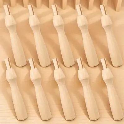 

10pcs Punch Needle Handles Wooden Felting Supplies Embroidery Tool Replacement Craft Handle Kits Sewing Accessories