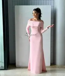 Matching Jersey Flower Beading Sequined Button Pleat Straight Off-the-shoulder Long Dresses Homecoming Dresses Fashion