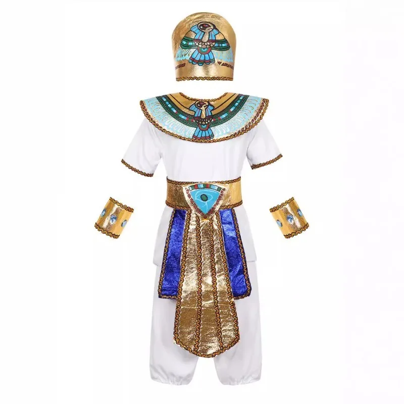 

Cleopatra Kids Costume Pharaoh Role Play Set Halloween Party Dress Cosplay Outfit