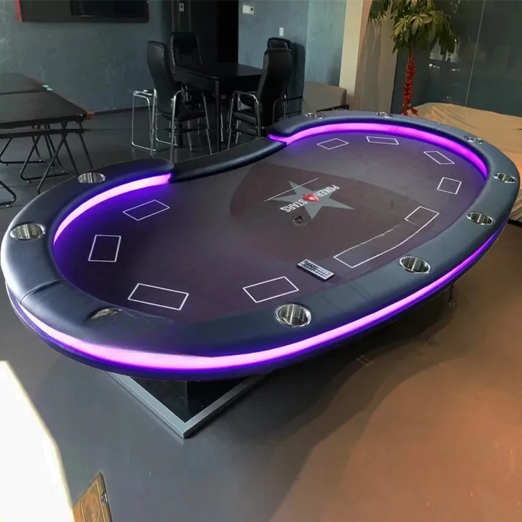 New Texas Poker Table with Remote Control LED Lights Color Changeable More than Poker Table