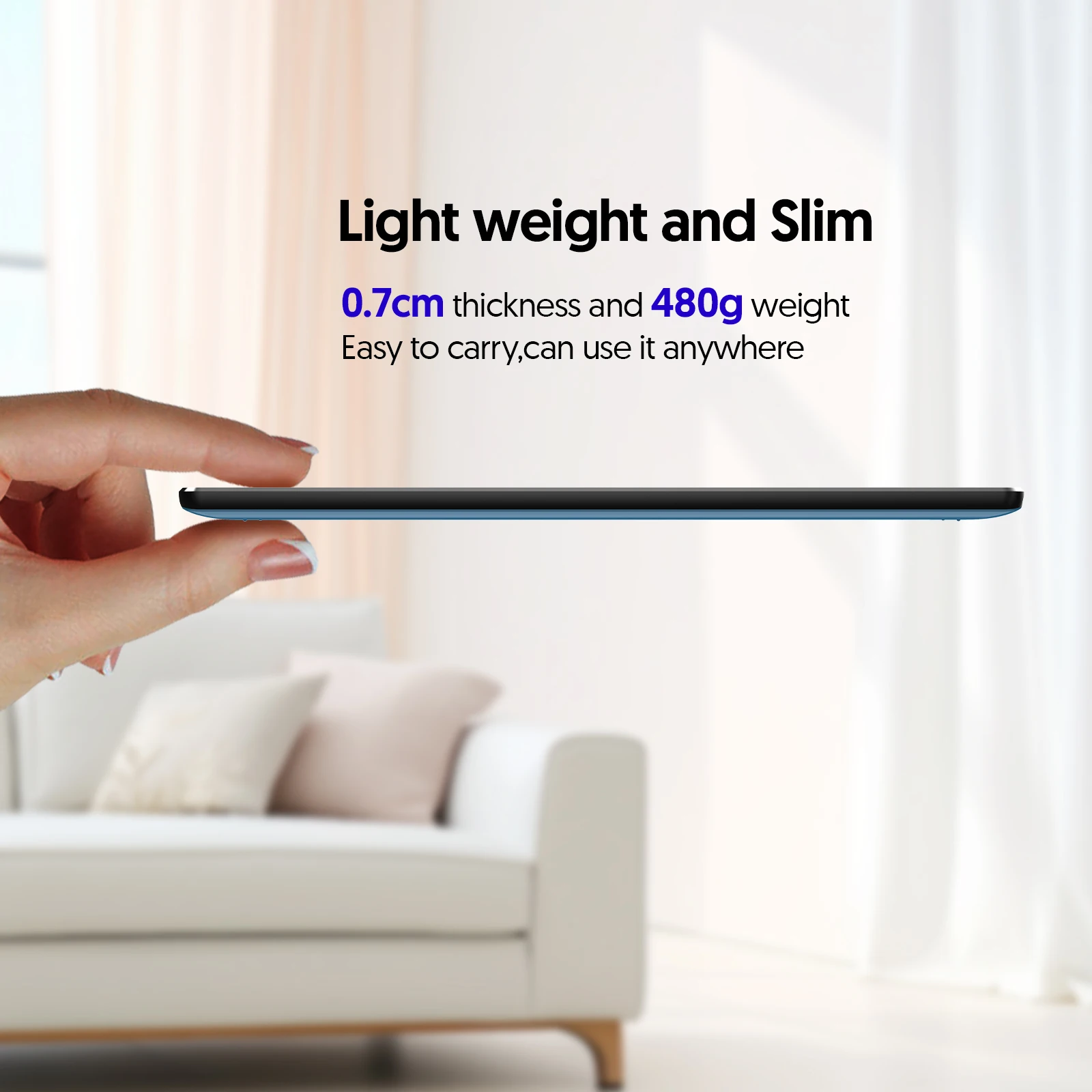 Tablet Android de 10 polegadas, 7 GB (expansão de memória 3G + 4G) RAM + 64 GB ROM, processador quad-core, WiFi, Bluetooth, certificação GMS