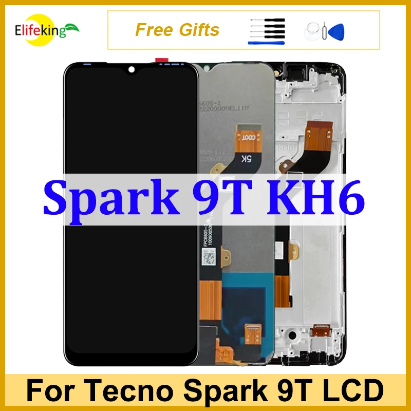 

6.6" Original LCD For Tecno Spark 9T KH6 Display Touch Screen Digitizer Assembly Replacement Phone Repair Parts No Dead Pixels