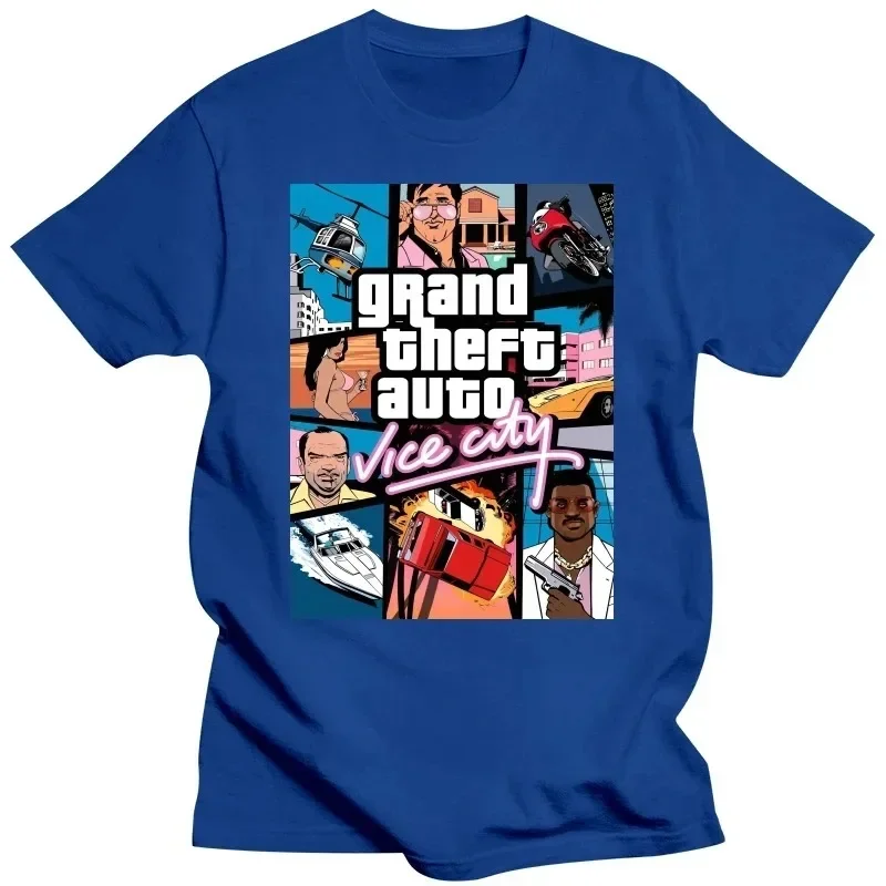 2024 Grand Theft Auto Vice City Print 100%Cotton T-Shirts GTA Game Men Women Casual T Shirt Harajuku Unisex Tees Tops Clothing