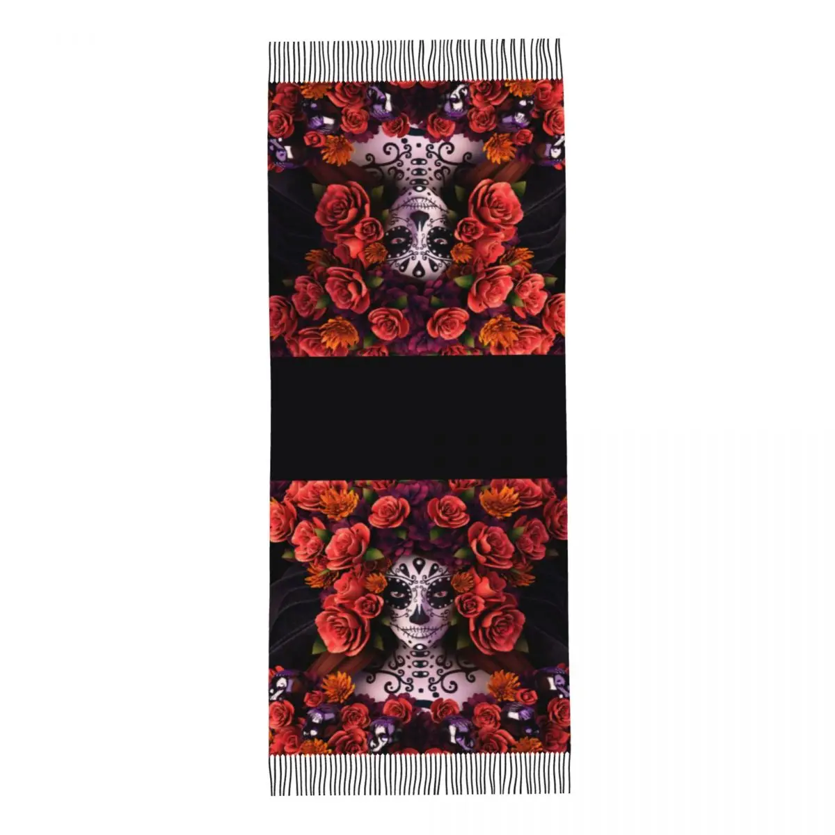 Custom Print Halloween Catrina Sugar Skull Scarf Women Men Winter Warm Scarves Day Of The Dead Mexican Lady Shawls Wraps