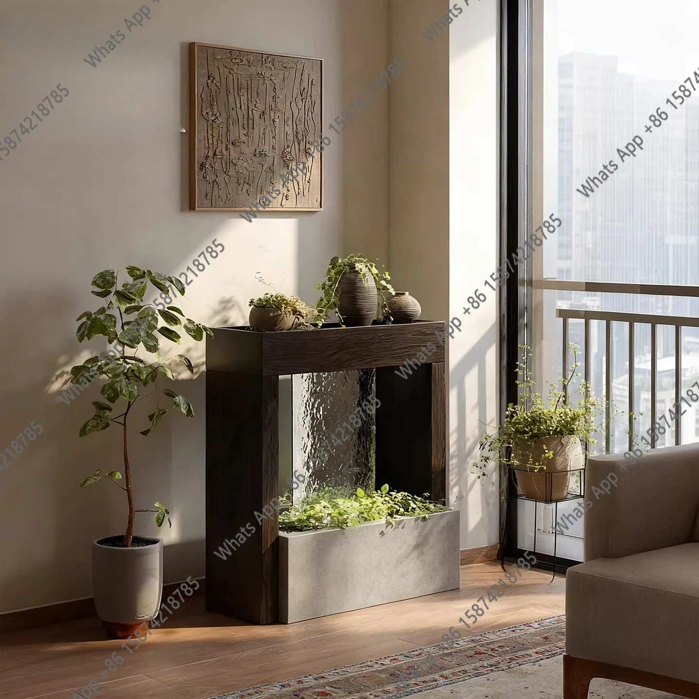 N68 Modern simple entrance porch table office self-circulating flow landscaping ornament designer high-end porch cabinet