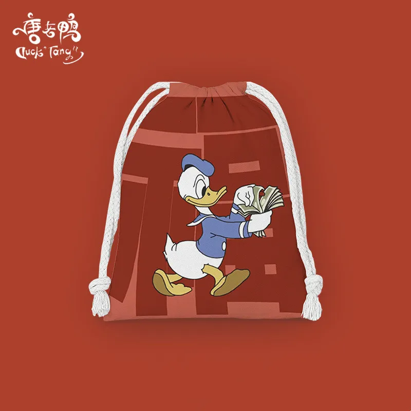 Disney Anime Donald Duck Polyester Fiber Drawstring Bag Kawaii Daisy Bundle Pocket Cartoon Gifts Storage Bag Party Children Gift