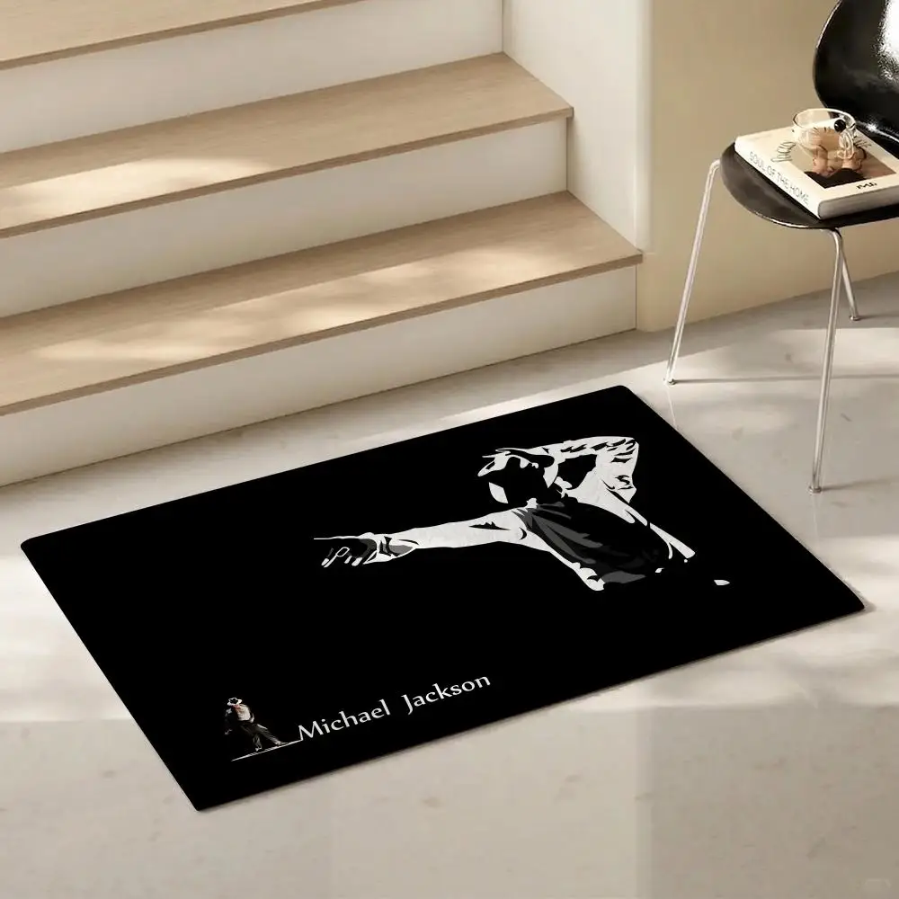 Pop Icon M-Michael JacksonS Floor Mat Eco-Friendly Flannel Doormat Non-Slip Odorless Soft Short Plush Indoor Floor Rug