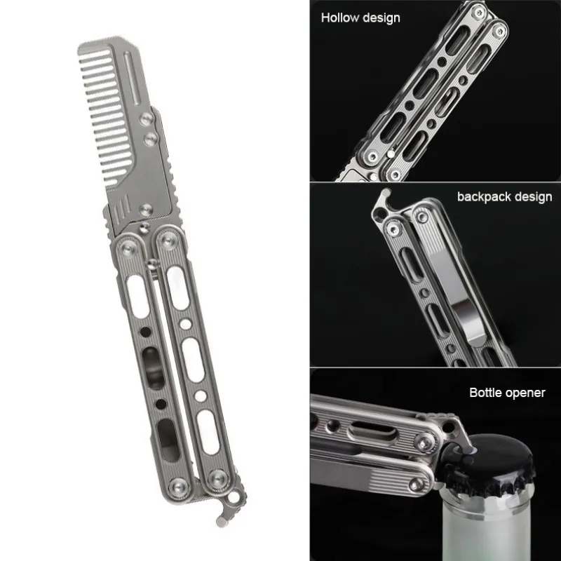 Titanium Alloy Comb Dog Comb Opener Super Light Hair Comb Detachable Cutting EDC Outdoor Survival Tools Window Breaker ﻿