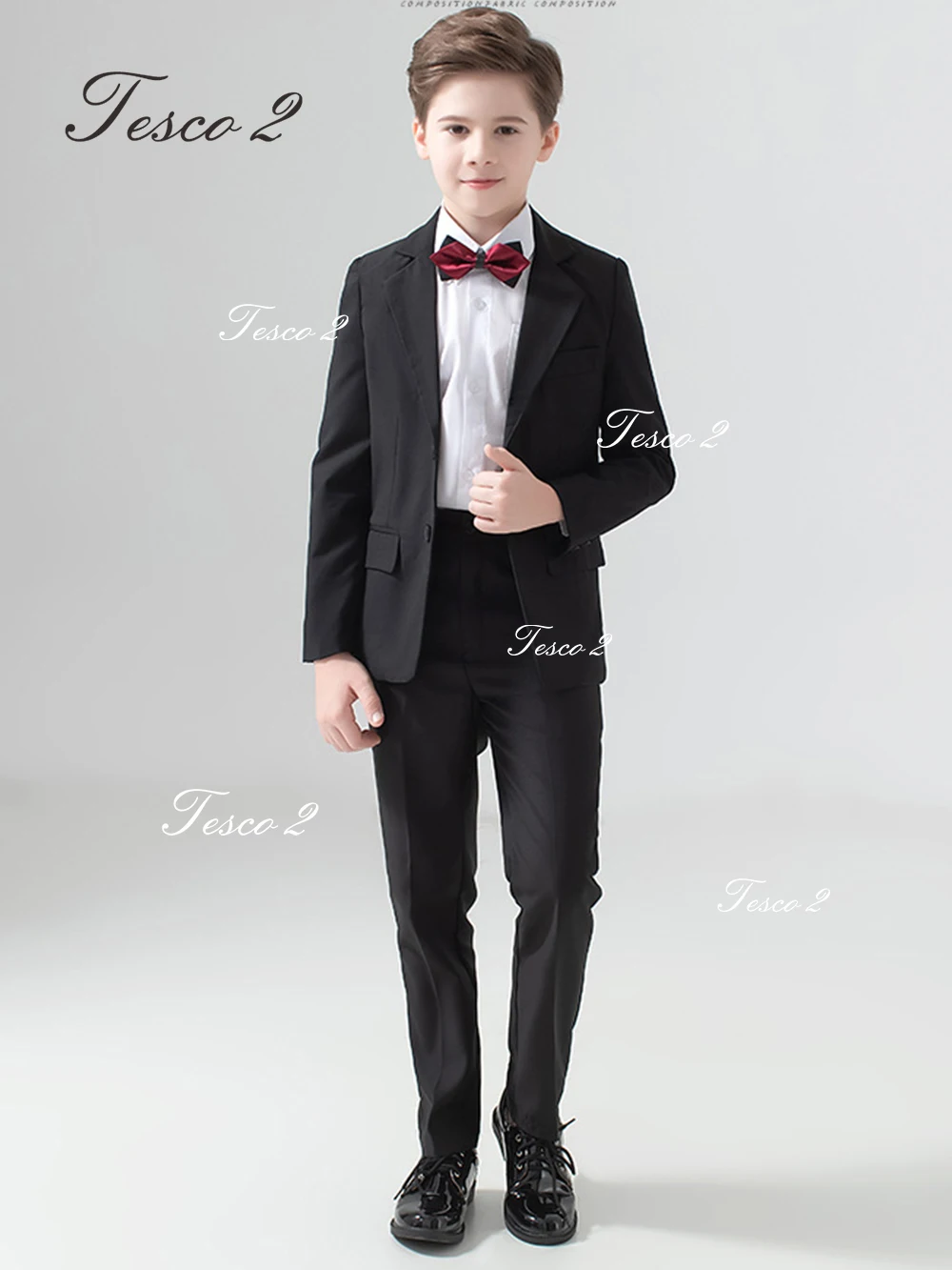 

3 Pieces Formal Suit For Boy Long Sleeve Peak Lepal Kid Boy Suit For Elegant Child Wedding Suit The Four Seasons