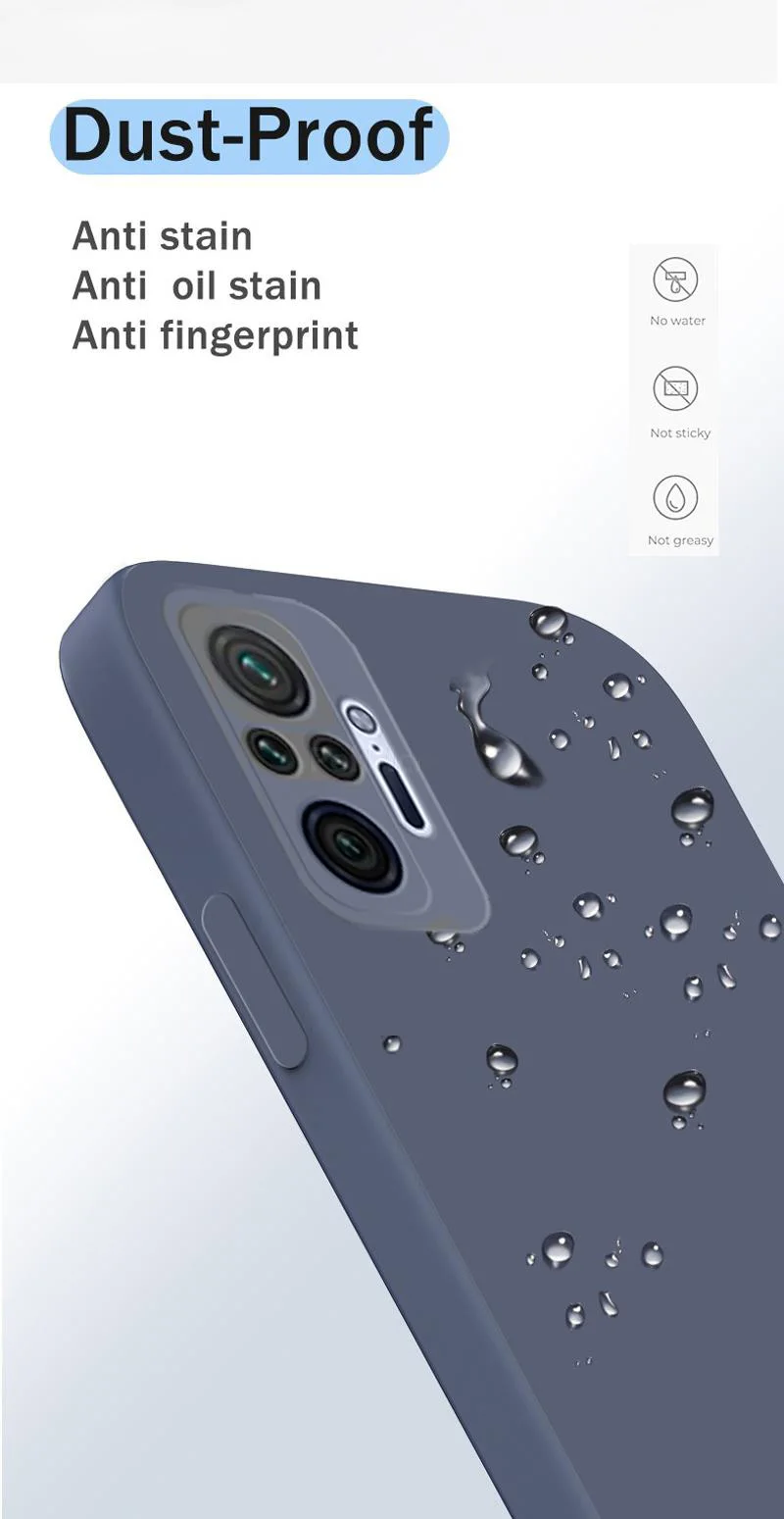 Coque Square Handyhülle für Xiaomi Redmi Note 10 Pro Max 10S 1Original Funda Note10 S 4G Matte Silikon Soft Case Hülle – Detail 4