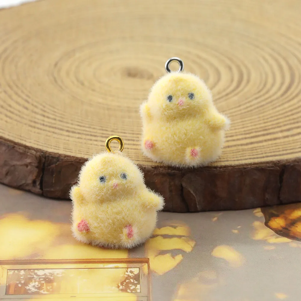 

10 шт., подвески из флокированной смолы, трехмерный кулон с курицей для изготовления ювелирных изделий, серьги, аксессуары для мобильных телефонов