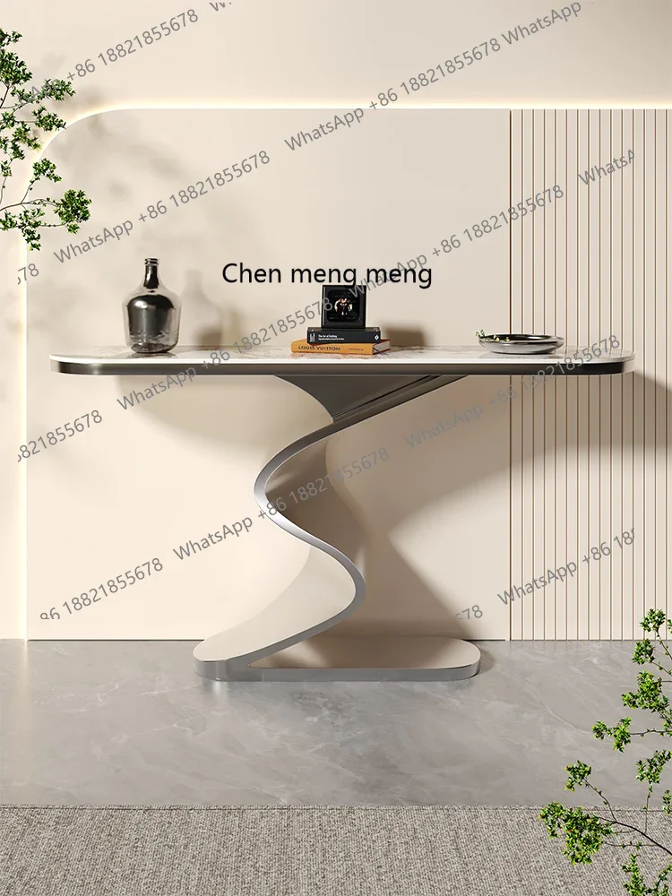 

cc182Modern light luxury door-to-door entrance, opposite door, villa high-end marble end view table, narrow entrance