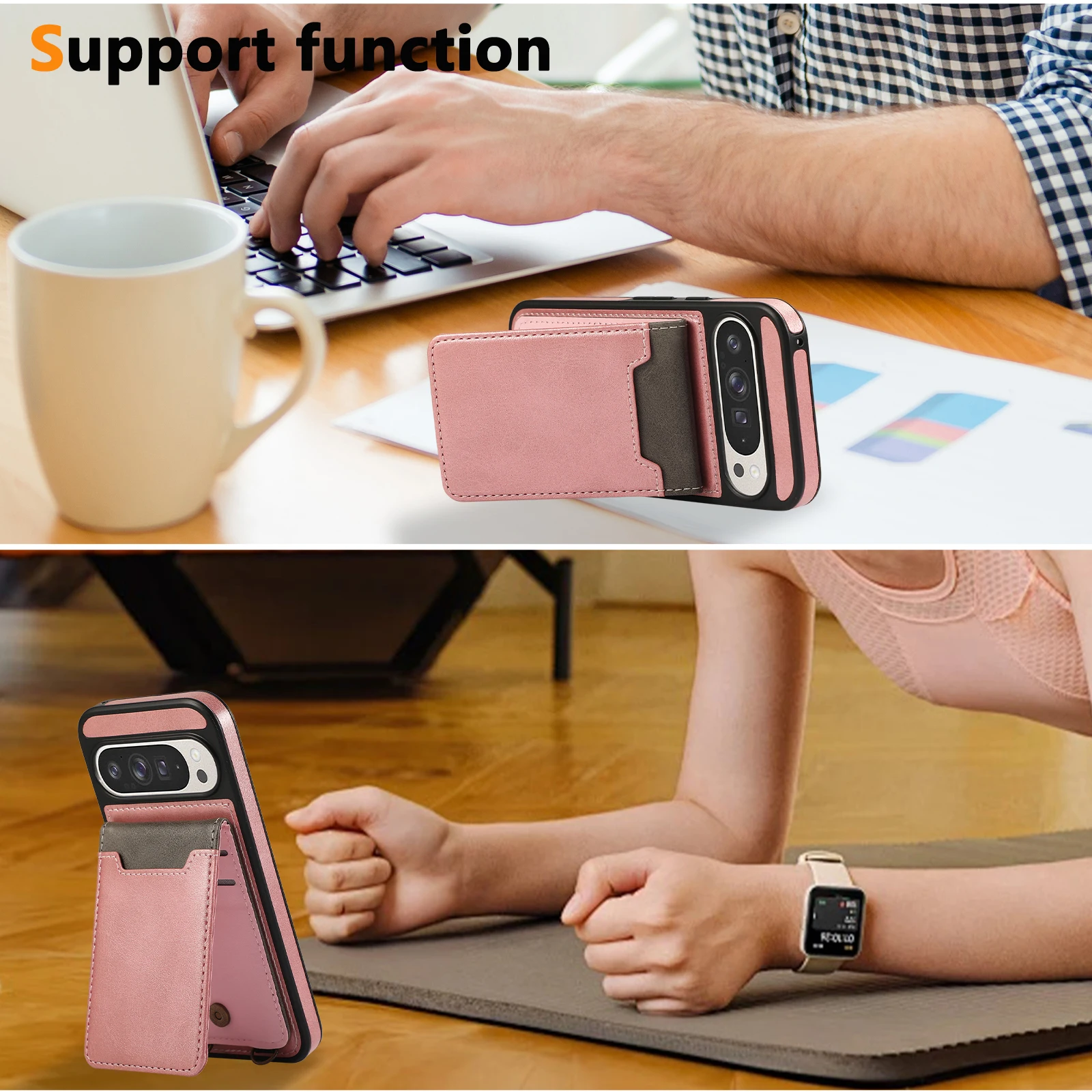 ฝาครอบโทรศัพท์สําหรับหนังกันกระแทกผู้ถือบัตรเครดิตกระเป๋าสตางค์ Google Pixel 9 Pro Xl 8pro Flip Kickstand โทรศัพท์ Funda Fundas