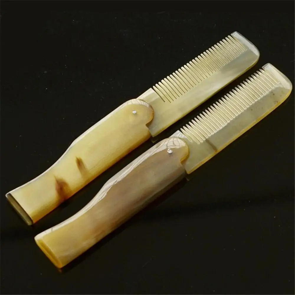 

Foldable Yak Horn Comb Pockets Clip Moustache Beard Styling Tool Portable Comb Hairdressing Hair Hair Care Tools