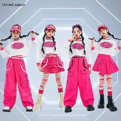 Hip Hop Girls Crop Top Street Dance Cargo Pants Colorful Skirts Kids K-pop Streetwear Children Jazz Costumes Stage Clothes Sets