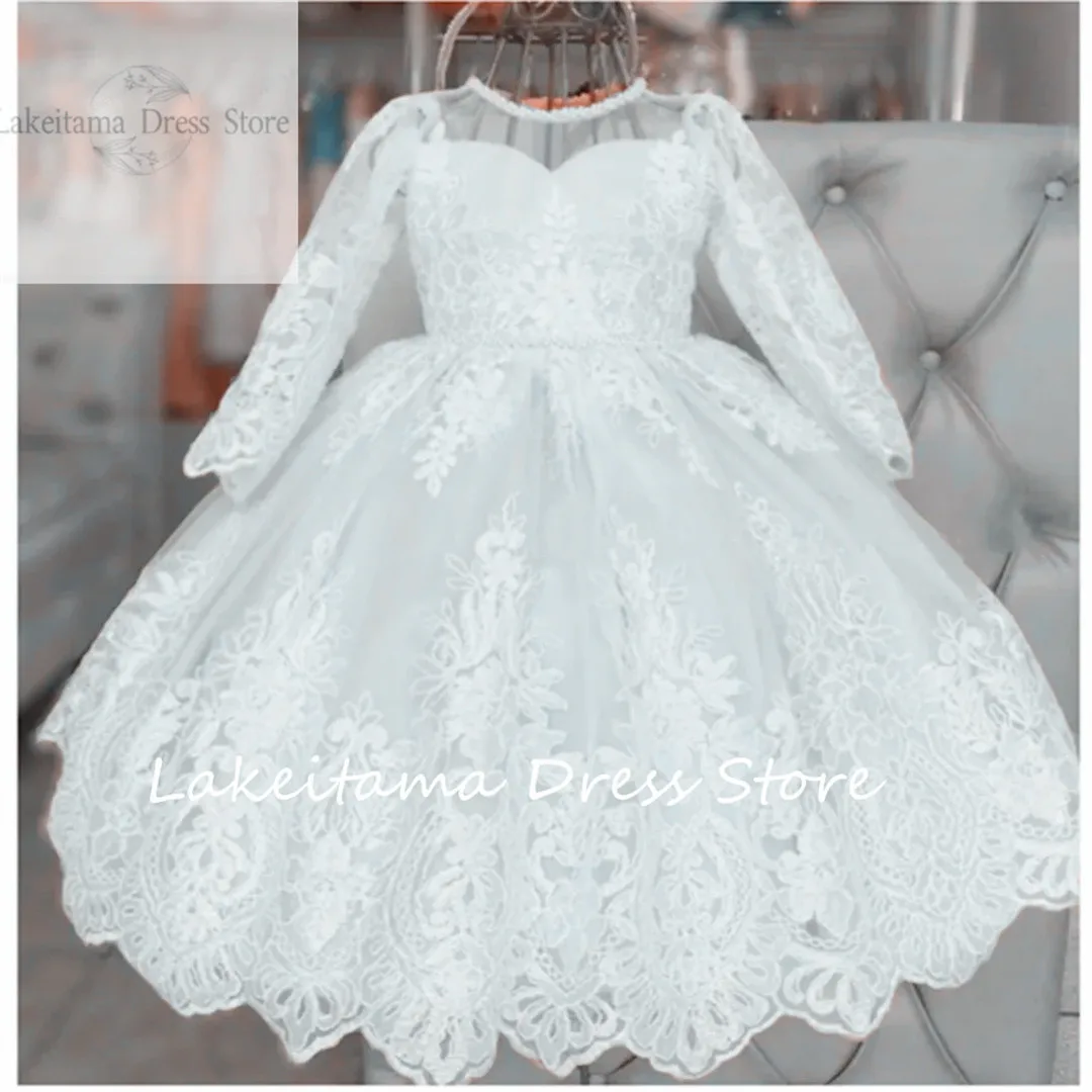 Flower Girl Dresses Lace Tulle Princess For wedding Puffy Floral Kid Birthday Party Beauty Pageant comunione Ball Gowns