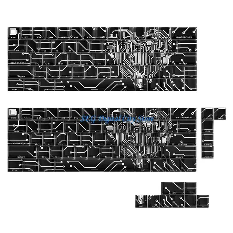 

U75B 64/74Key Translucents Love Circuit Keycap Original Profile Side Print Backlit