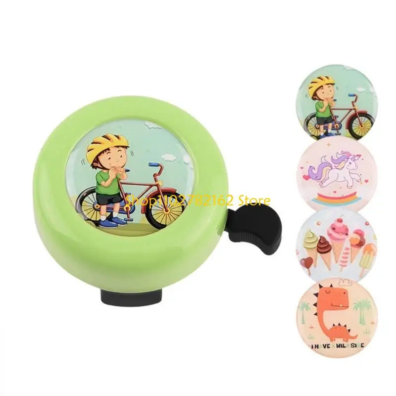 547B Bikes Bells with Stickers Childrens Bikes Bells Loud Cyclings Ringing Horn for Road Mountain Bikes Scooter