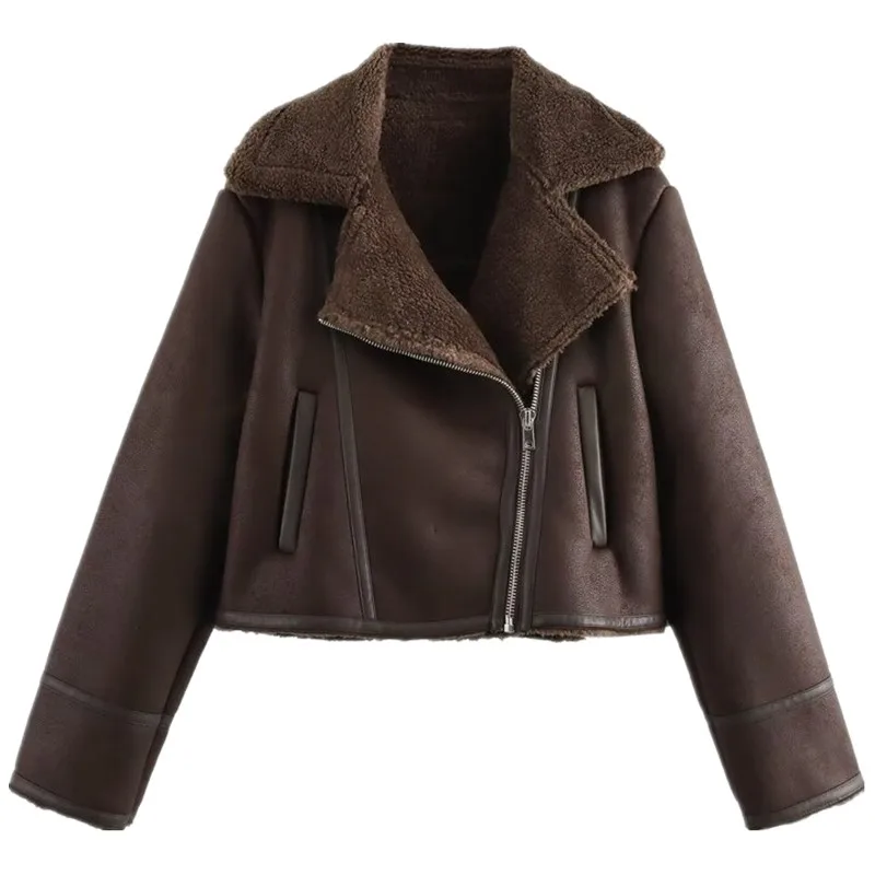 Herfst Winter Nieuwe collectie Pendelen Sle Loose Fit Dubbelzijdig Flip Kraag Lang Dames Veelzijdig