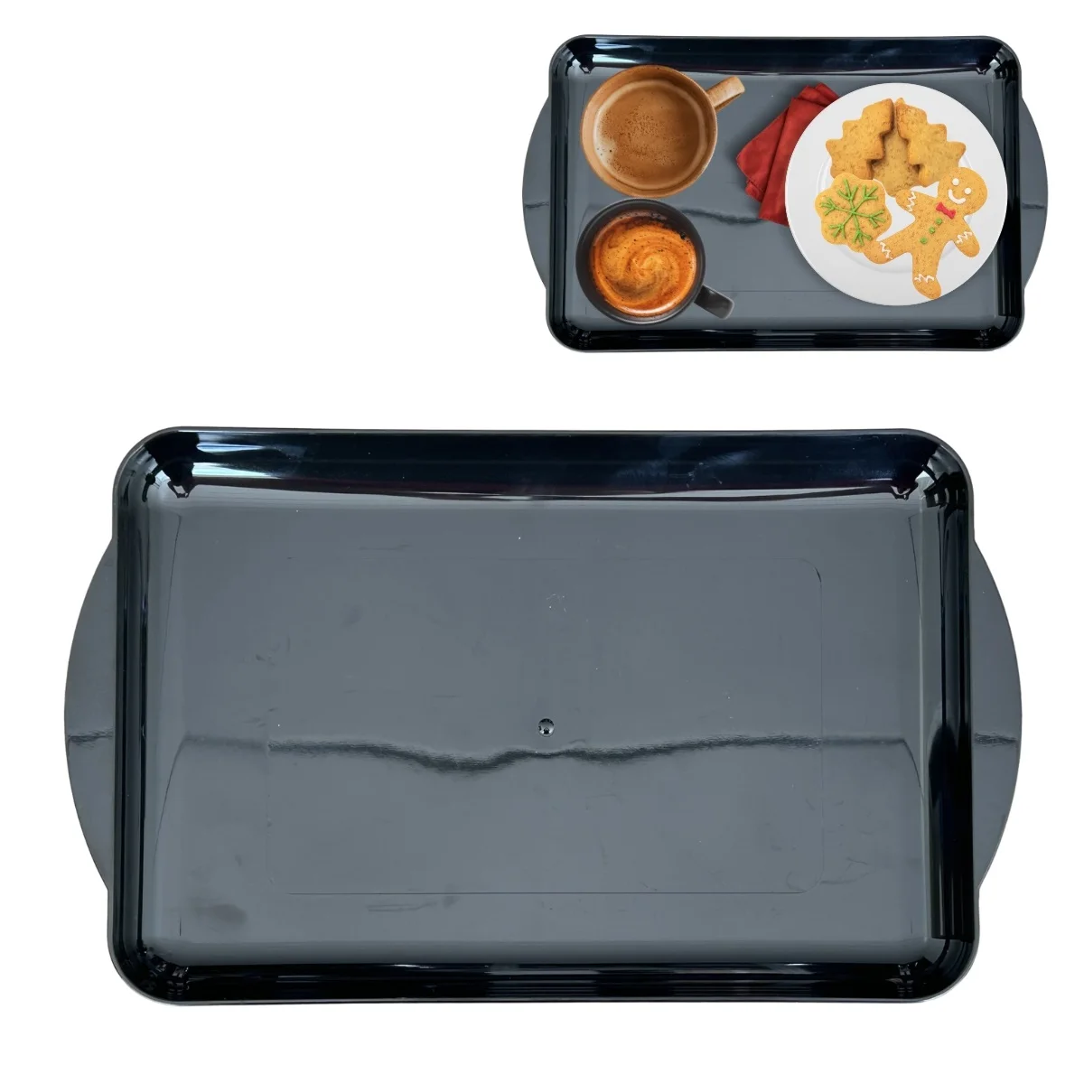 Tray Travessa Restaurant Japanese Oriental Black 33cm