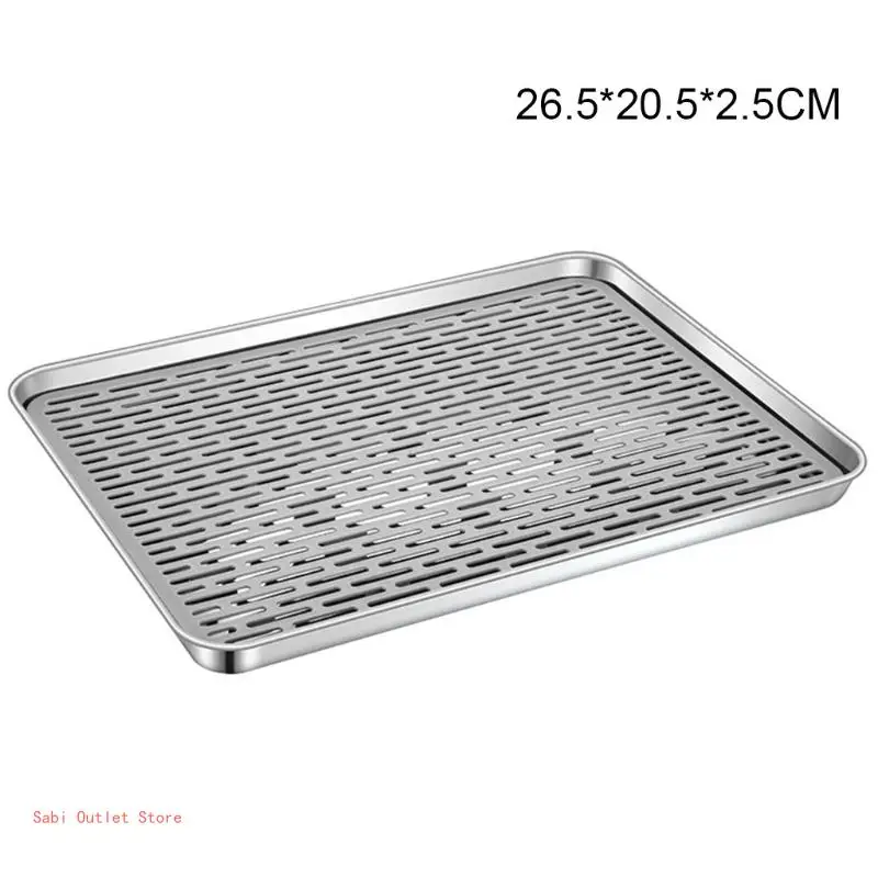 Drip Tray Anti-rust Stainless Steel Keg Drip Tray Non-Slip Pad Premium Metal Draining Board Pan for Home Bar Mini Fridge