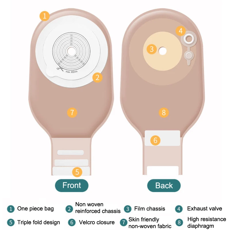 Barrier Ostomy Colostomy Bags Two Piece Drainable Pouches With Hoop Or Clip Closure Adults Children Ileostomy Stoma Care 20-65mm