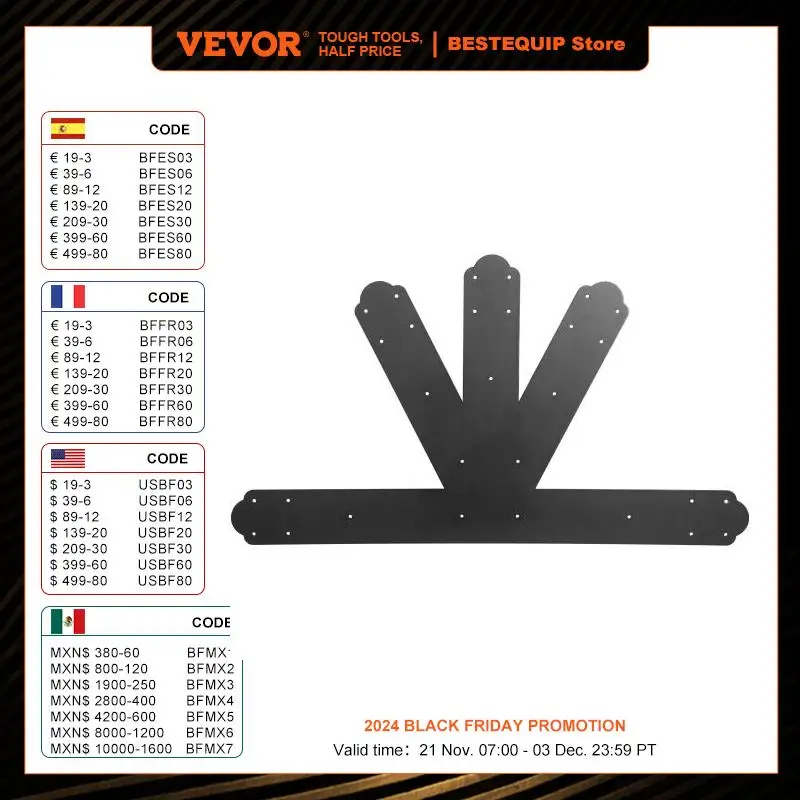 VEVOR Powder-Coated Truss Connector Plates 6:12 Pitch Gable Bracket 4 mm / 0.16